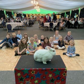 Family Magician in Beeston | Fun Shows & Games Beeston children's party photo with a live rabbit