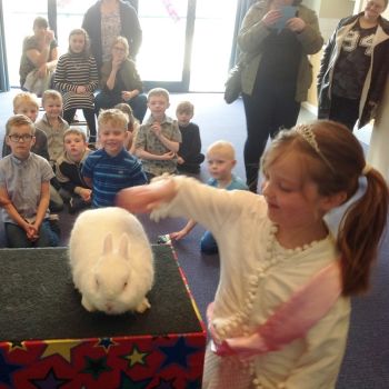Bingham birthday party with Snowy the rabbit