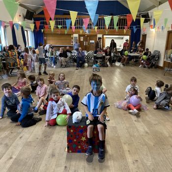 Snowy the rabbit at a children's birthday celebration in Chilwell
