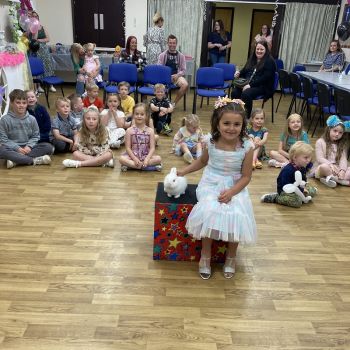 Ilkeston birthday party photo with Snowy the rabbit