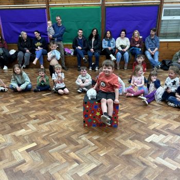 Kids' birthday photo with Snowy the rabbit in Beeston