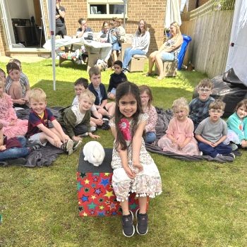 Snowy the rabbit creates a highlight for the birthday boy or girl at a Leicester celebration.