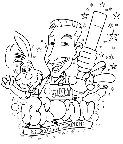 Derby childrens party magician colouring sheet