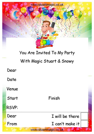 Derby Childrens Birthday party invites