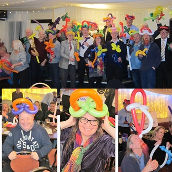 Handcrafted balloon sculptures created live during a high-energy kids' party package.