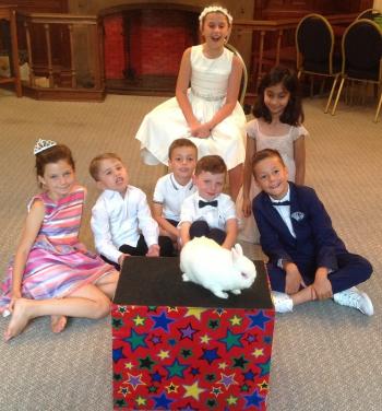 Snowy the rabbit at a Chellaston children's birthday party