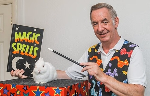 National media image of Snowy the rabbit, loved by children across Derbyshire.