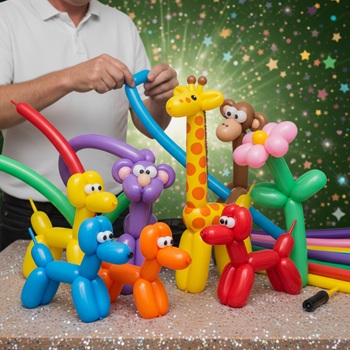 Children's entertainer performing an interactive fun magic show at a birthday party in Chilwell