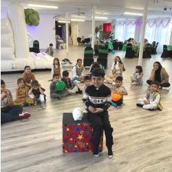 Sir Julien Cahn Pavilion party venue hire in West Bridgford Children enjoying active birthday party games at Sir Julien Cahn Pavilion West Park