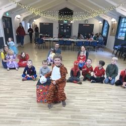 Spondon Village Hall venue hire for family birthday parties Magic Stuart entertainer set up at Spondon Village Hall DE21 Derby