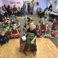Staveley Hall party venue in East Chesterfield Children enjoying a birthday magic show at Staveley Hall S43