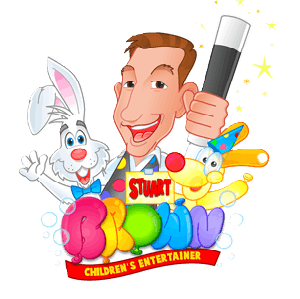 Stuart Brown children's party entertainer and magician performing magic shows and balloon modelling in Derby, Derbyshire, and the West Midlands.