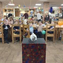 Warsop Parish Centre venue hire for children's birthday parties Magic show stage setup at Warsop Parish Centre North Nottinghamshire