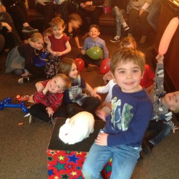 Capture the magic of a birthday with Snowy the rabbit in Mansfield. 