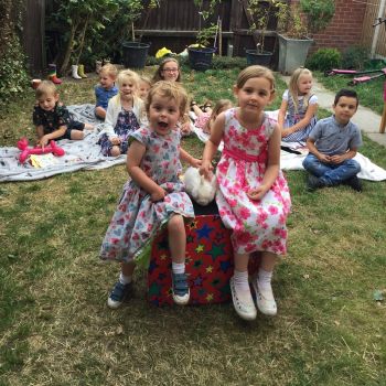 Fun birthday party with Snowy the rabbit in Stafford.