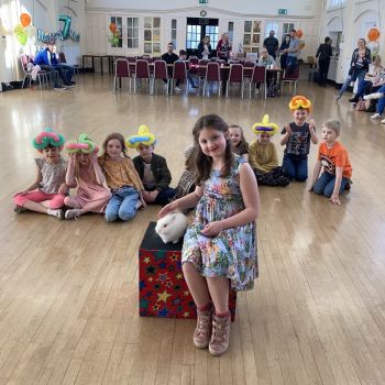 Live rabbit in Manmsfield magic show